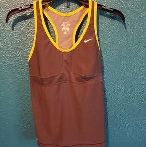 Nike Dri-Fit Grey Top with padded bra attached